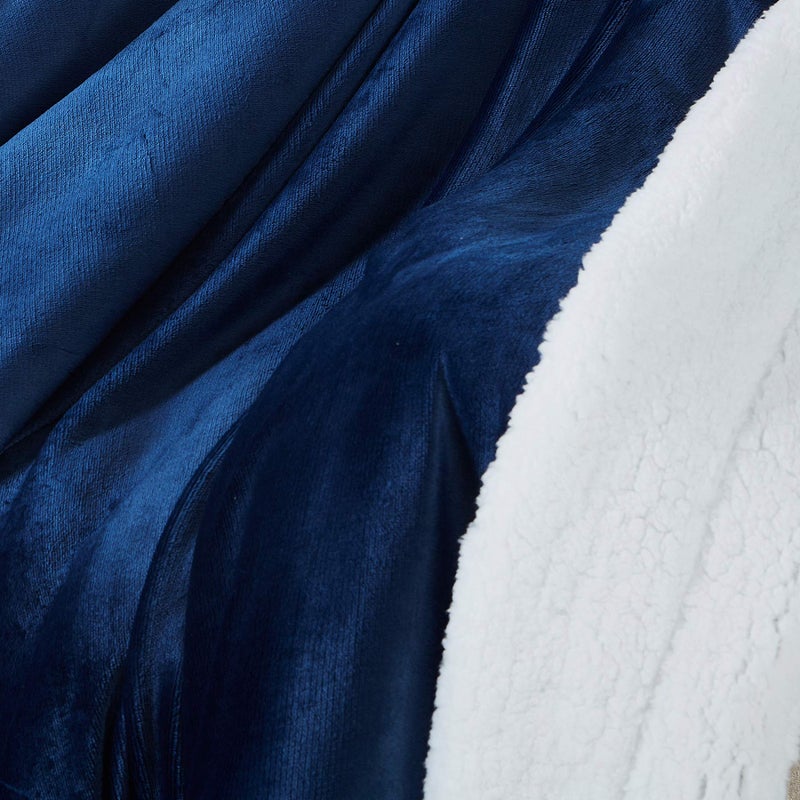 SOCHOW Sherpa Fleece Throw Blanket, Double-Sided Super Soft Luxurious Plush Blanket Twin Size, Navy Blue(60/inch X80/'') - Image 4